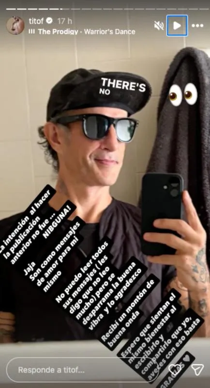 Tito expuso que no busca ser un ejemplo y agradece el apoyo de su gente / IG: @titof