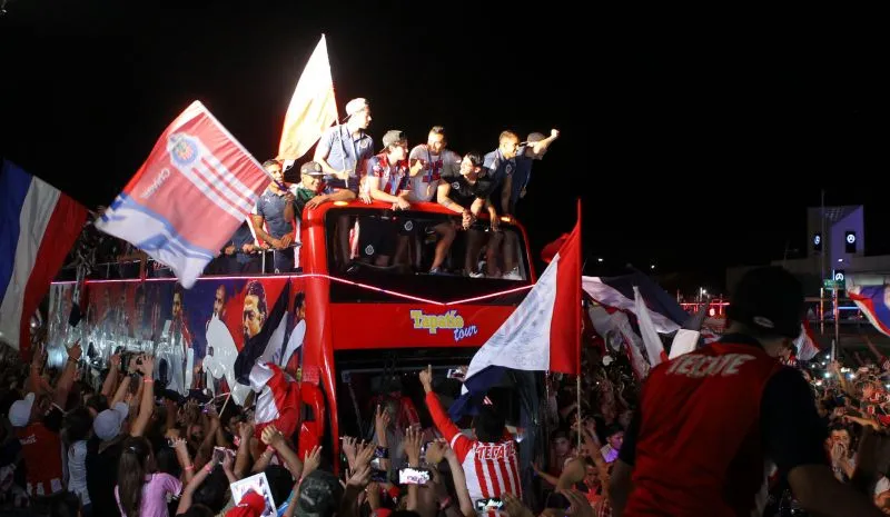 Festejo del último título de Chivas