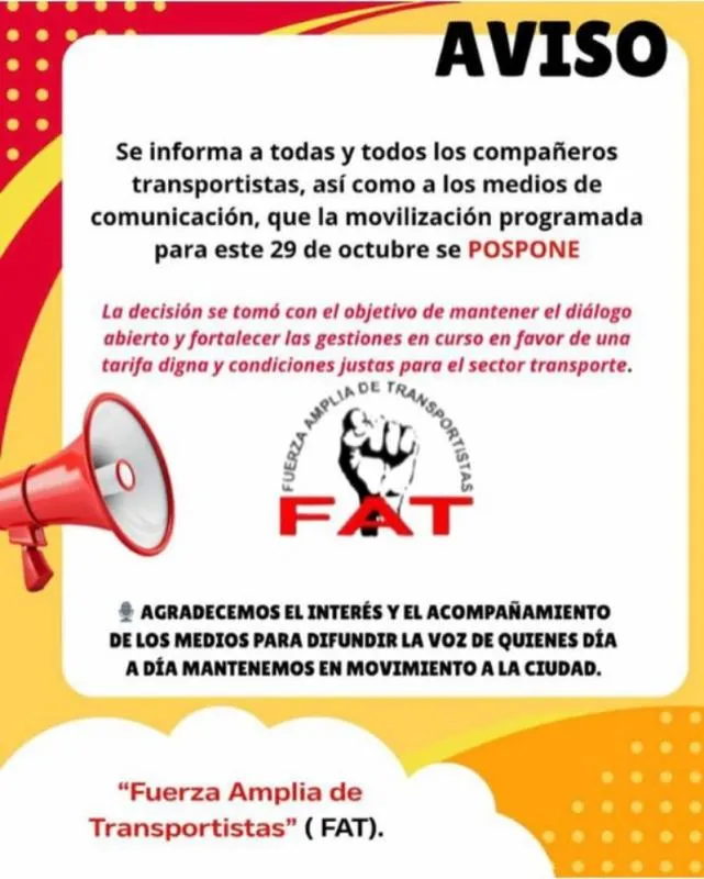 De último momento, la FAT decidió mantener el diálogo con el Gobierno CDMX / Redes Sociales