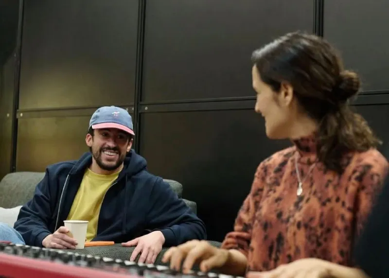 Benito y Julieta en el ensayo antes de interpretar 'Lento' / Redes Sociales