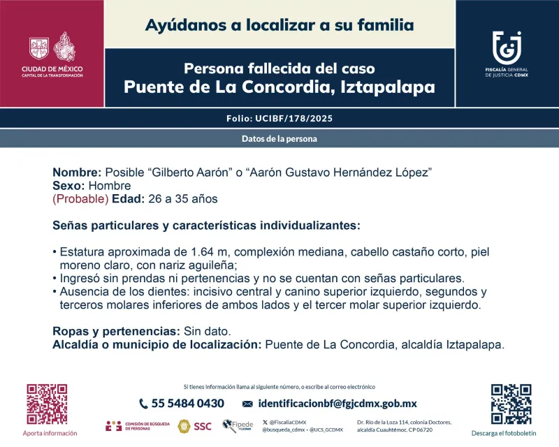 El hombre ya falleció, pero aún así se busca a sus familiares / Redes Sociales