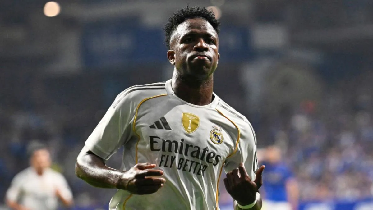 Vini celebra su gol con el Madrid | AP