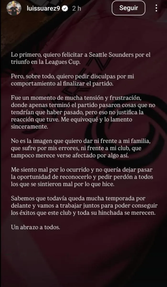 Así fue la disculpa de Suárez