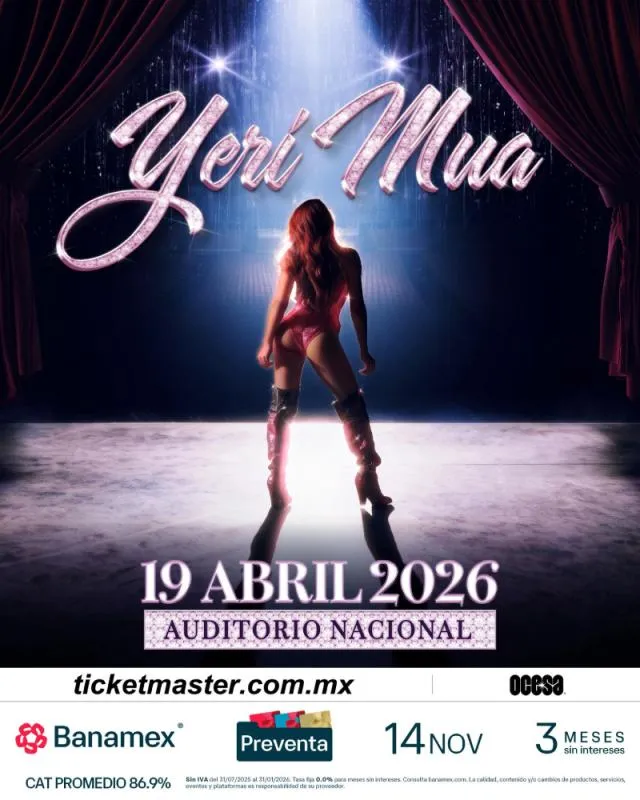 La presentación de Yeri Mua en el Auditorio será el 19 de abril de 2026 / FB: @yerimua