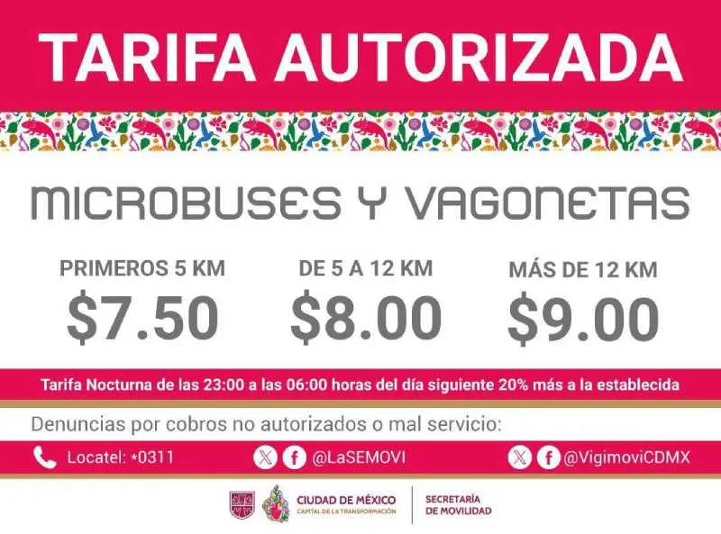 Microbuses, vagonetas, camiones y corredores costarán más/Gobierno CDMX