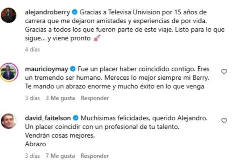 Así fueron las reacciones a la despedida de Berry