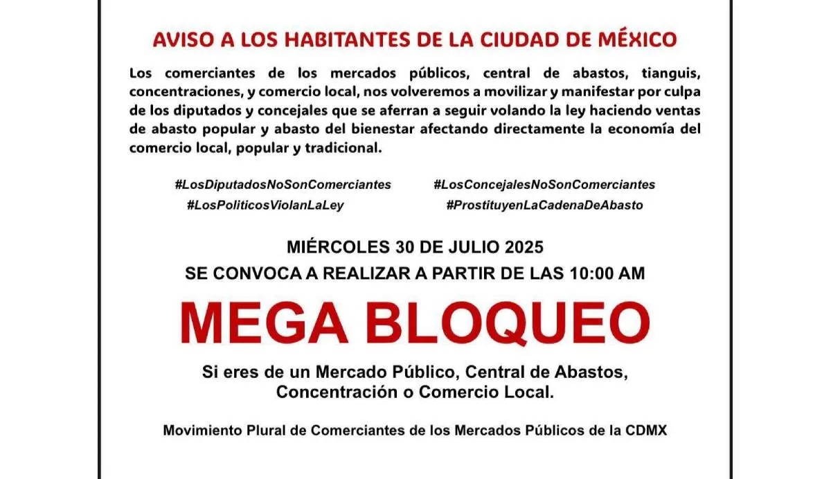 Es es la convocatoria de locatarios que circula en redes sociales/X