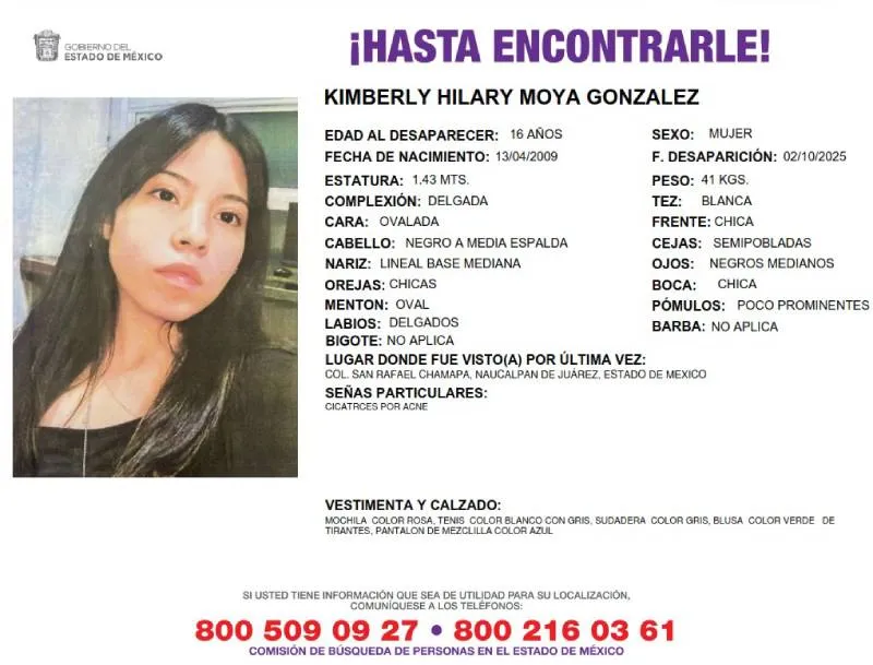 El caso de la joven Kimberly, desaparecida desde el 2 de octubre, sigue generando indignación/X