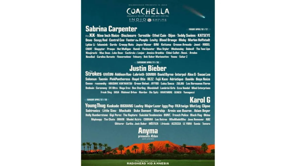 Este es el cartel oficial de Coachella 2026/IG: @coachella