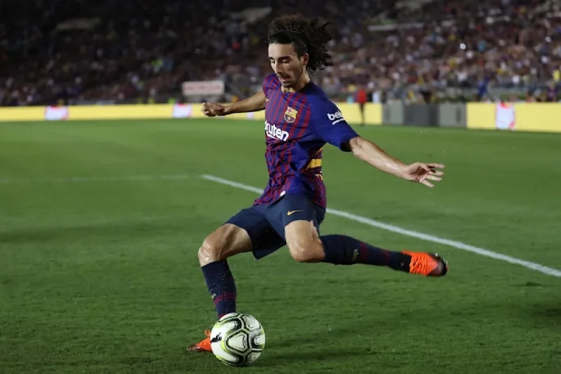 Cucurella en pretemporada con Barcelona en 2018