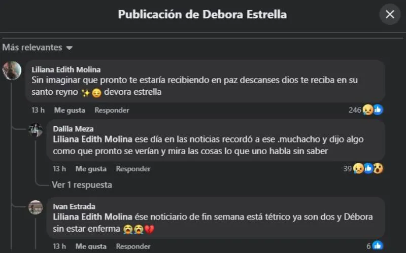 Varios usuarios creen que Débora presentía su muerte/Facebook