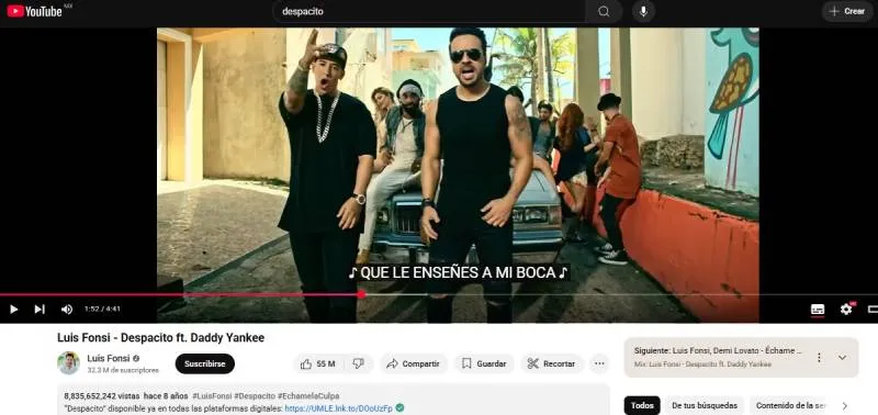 El videoclip de la canción tiene más de 8 mil millones de reproducciones/YouTube