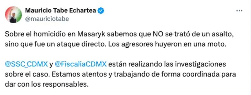El alcalde de Miguel Hidalgo dice que fue un ataque directo/X