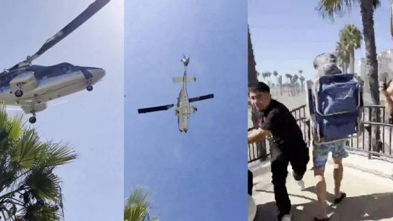El helicóptero de la nada perdió el control y cayó/X