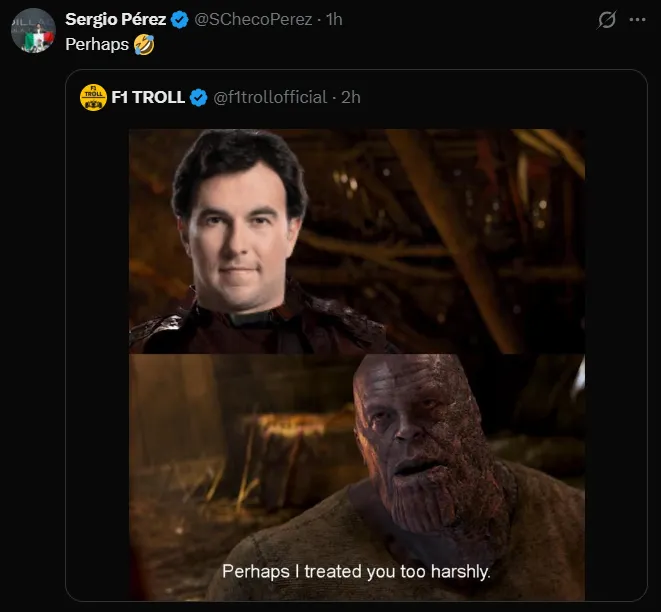 La burla de Checo | CAPTURA DE PANTALLA