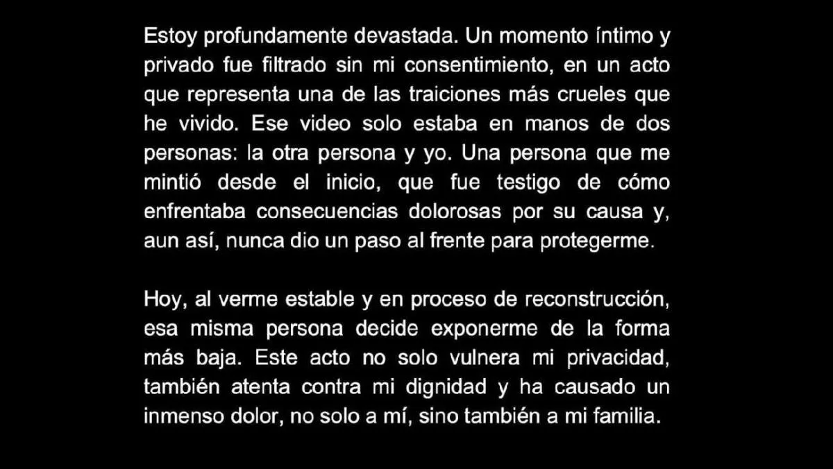 La modelo hizo una publicación sobe el escándalo que vive/IG: @isabella.ladera