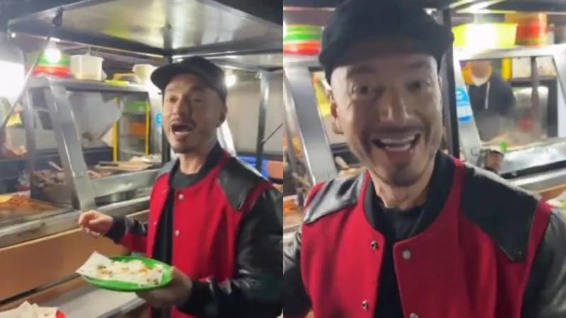 El colombiano se veía feliz probando unos tacos callejeros/IG: @jbalvin