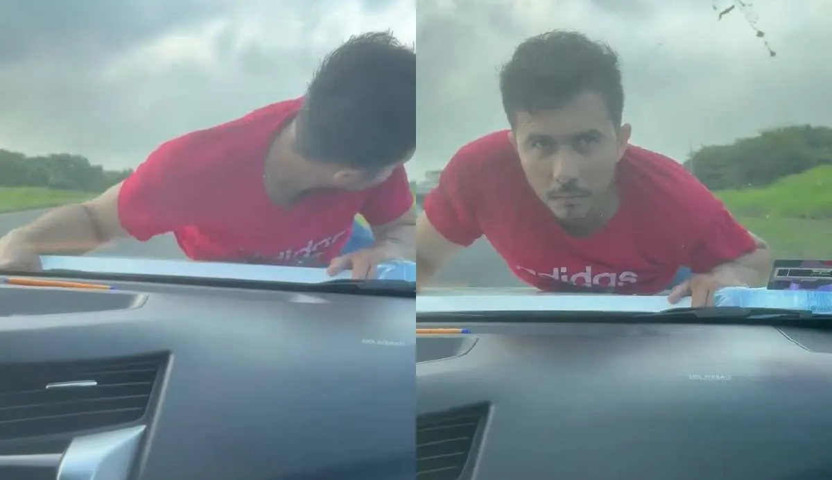 El joven sólo miraba fijamente a los tripulantes del auto, pero sin amenazarlos/X