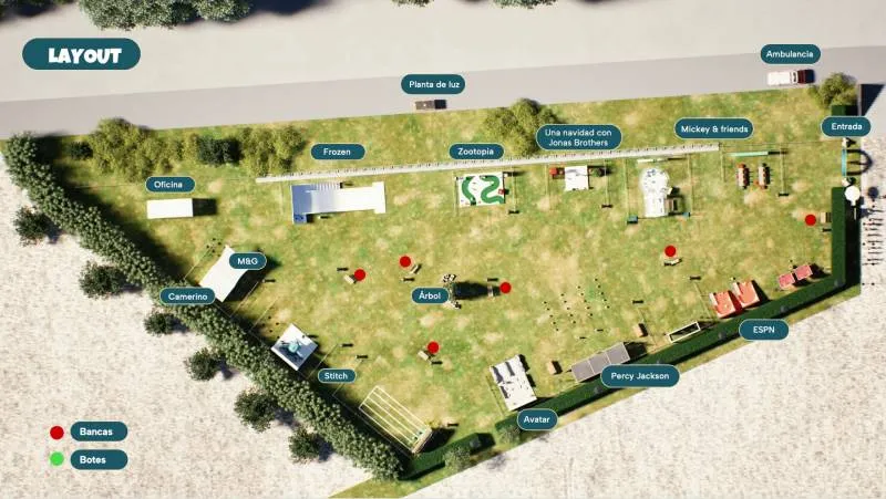 Mapa del evento. / Villa Navideña Disney