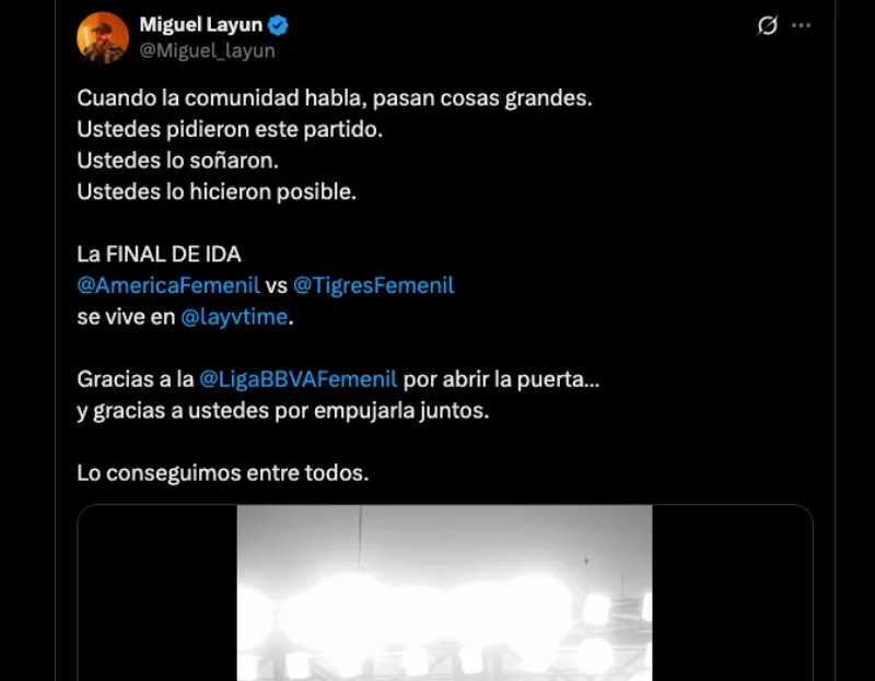 Layún confirmó que transmitirá la ida de la Final de Liga Mx Femenil