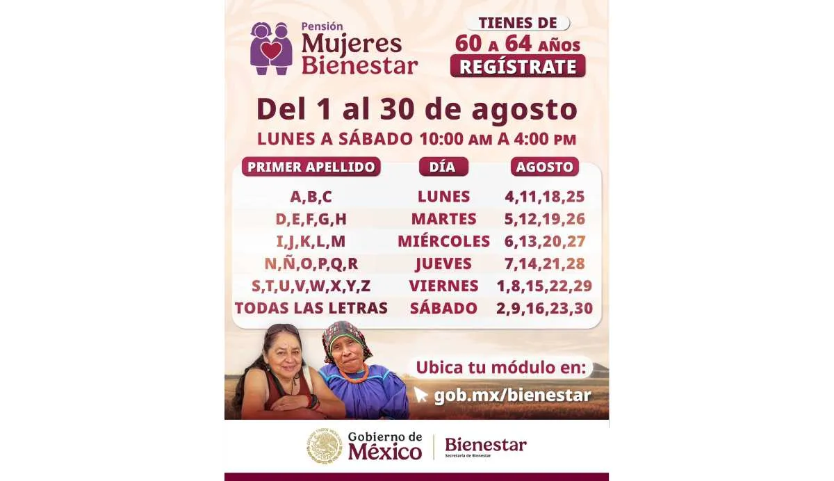 Este es el calendario de inscripción que inicia el 1 de agosto/Bienestar