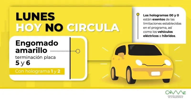 Los autos con engomado amarillo son los que no circulan/CAMMe