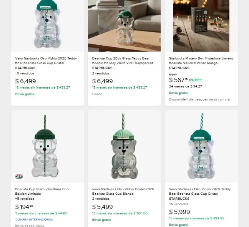 En Mercado Libre también se ofrece el vaso en reventa/Mercado Libre