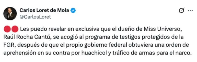 El periodista Carlos Loret de Mola dio a conocer más detalles/X