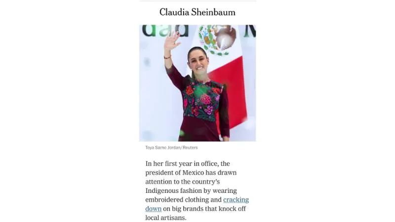 Esta es la descripción que hace el medio de la presidenta mexicana/NYT