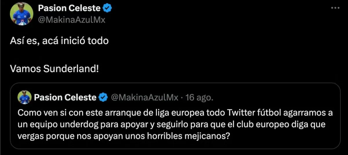 Así empezó el apoyo para Sunderland