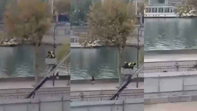 Los ladrones escaparon trepados en una plataforma montacargas/X