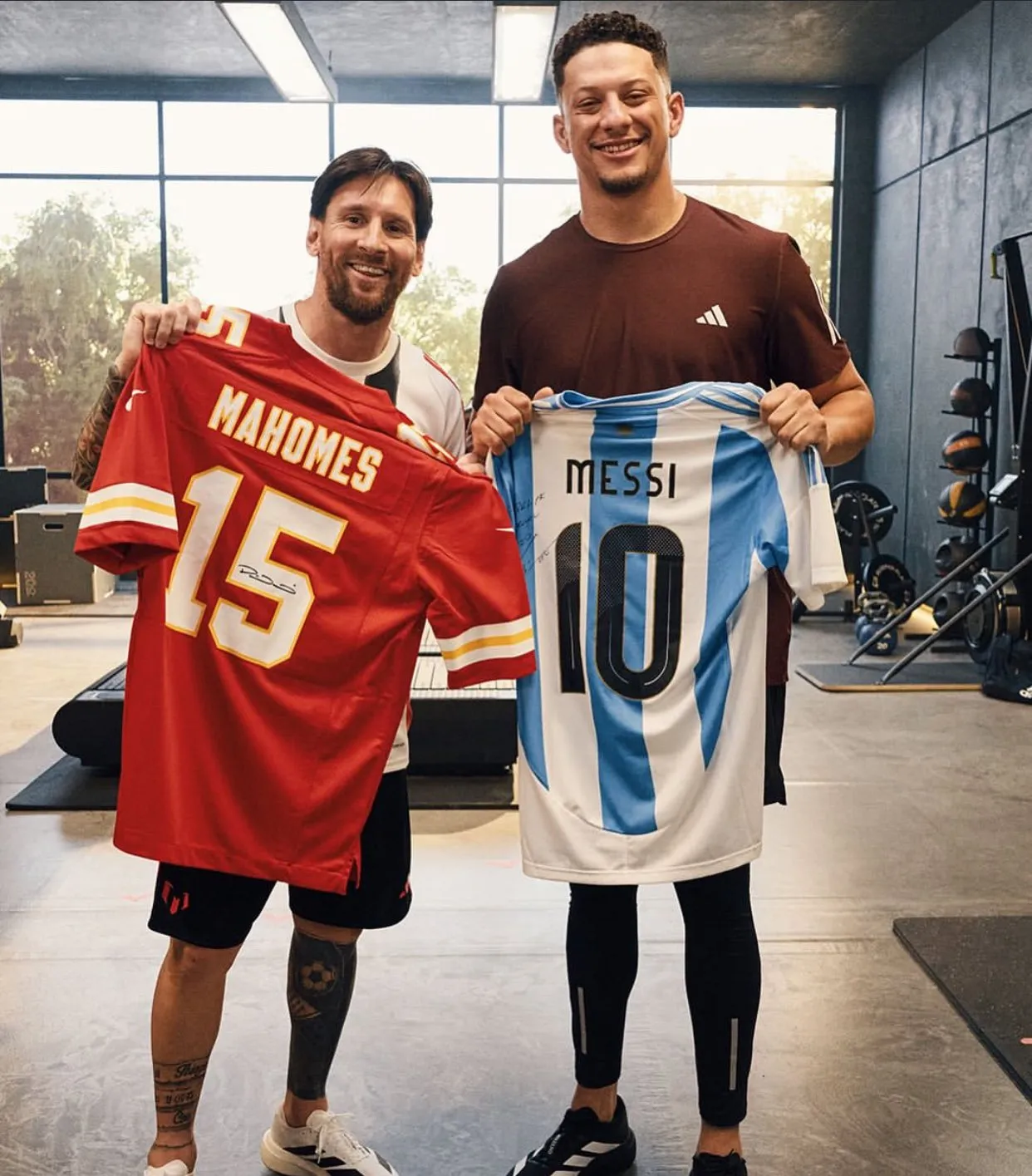 Nofue la primera ocasión que Messi y Mahomes coincidieron