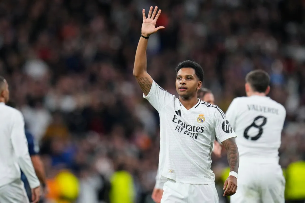 Rodrygo en celebración con Real Madrid