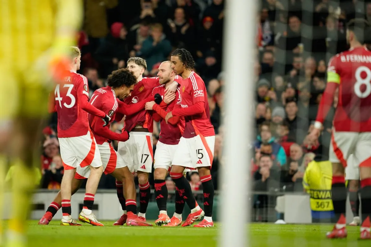 Manchester United en celebración de gol