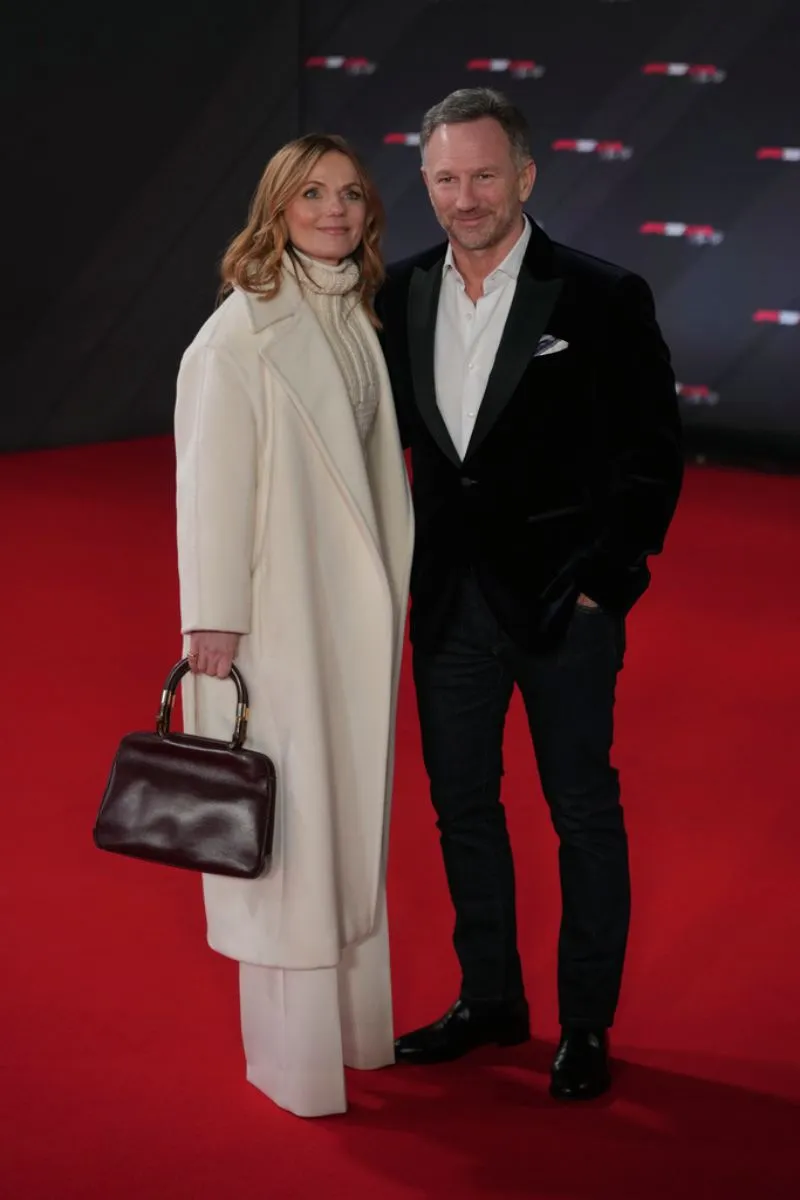 Geri Halliwell y Chritian Horner durante el evento de anohe