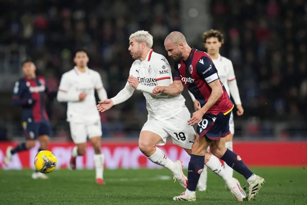 Milan no supo mantener la ventaja en su visita a Bologna