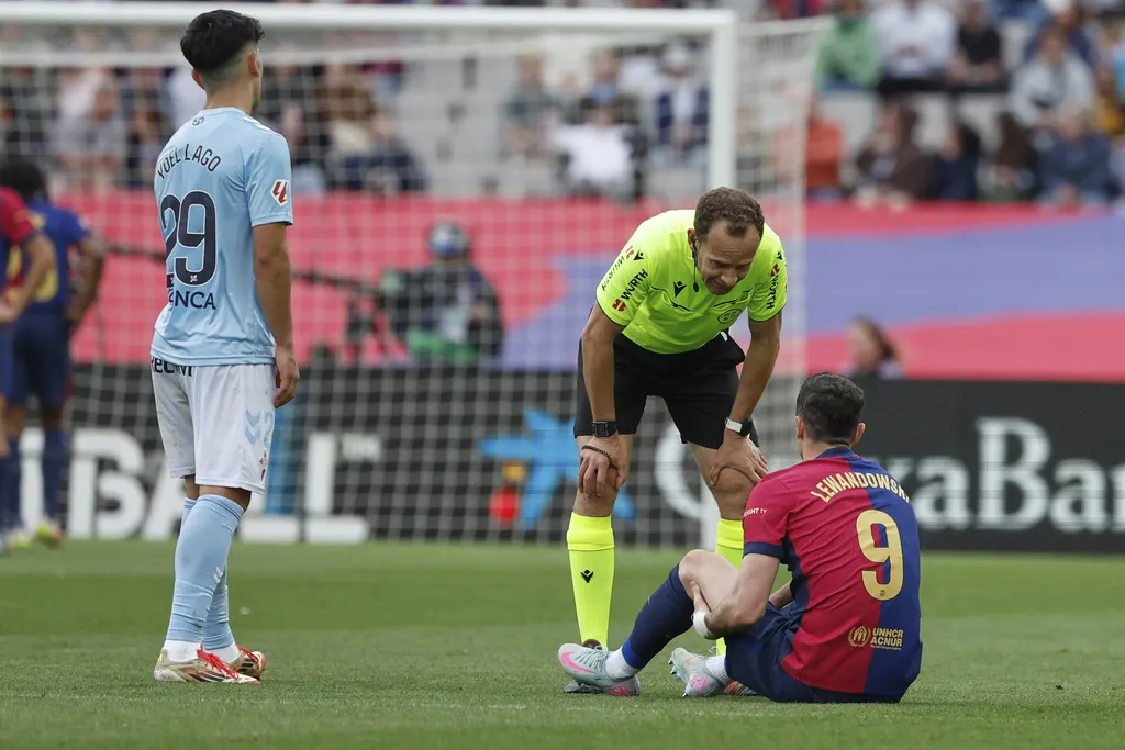 Lewandowski salió de cambió en el juego ante Celta