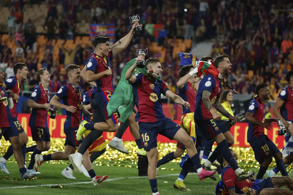 Barcelona en celebración tras la Final de Copa del Rey