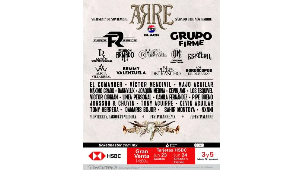 Este es el cartel completo del Festival ARRE 2025/IG: @festivalarre