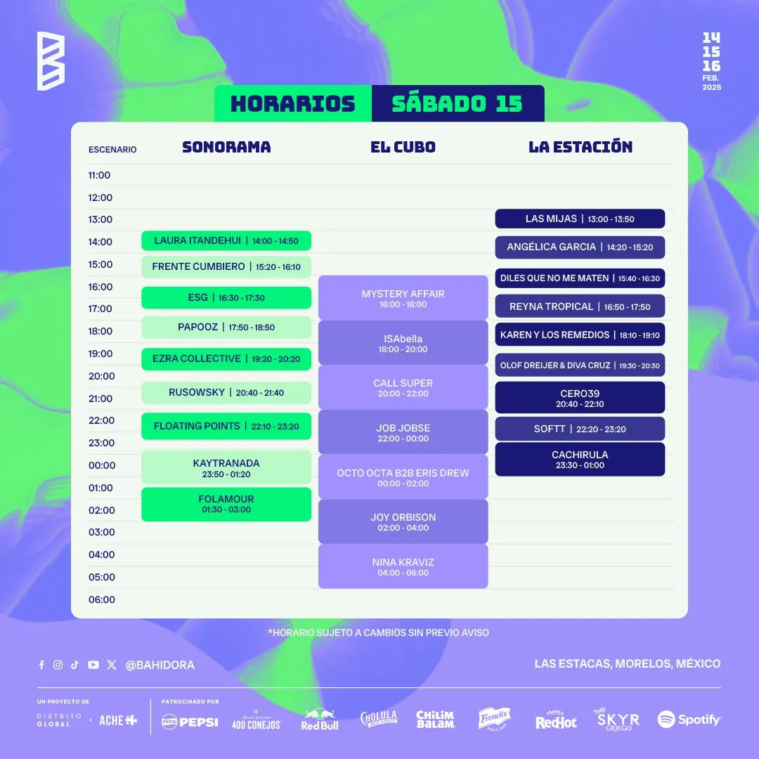 La primera tanda de bandas del sábado / FB: @Bahidora