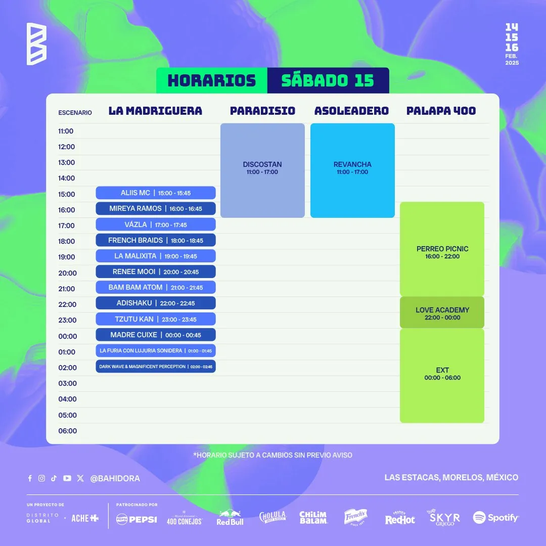 La segunda tanda de bandas del sábado / FB: @Bahidora