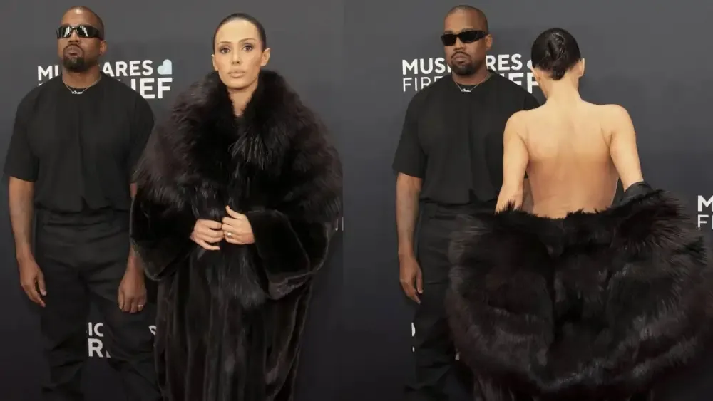 La pareja protagonizó el viral momento en la alfombra roja de los Grammys / Daily Mail