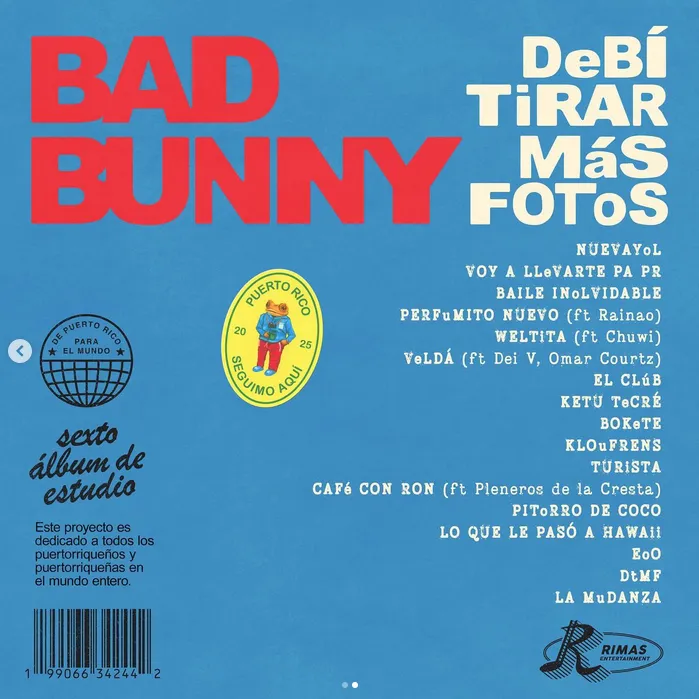 Este disco fue el que dio paso al estudio sociocultural del género urbano / FB: @BadBunnyOfficial
