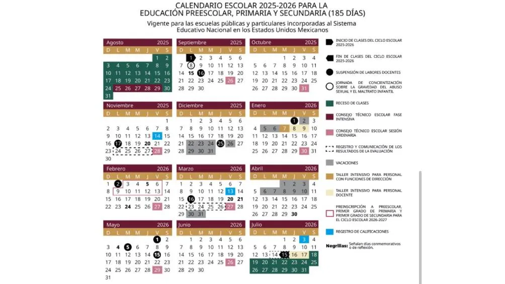 El calendario de la SEP fue publicado en el Diario Oficial de la Federación/SEP