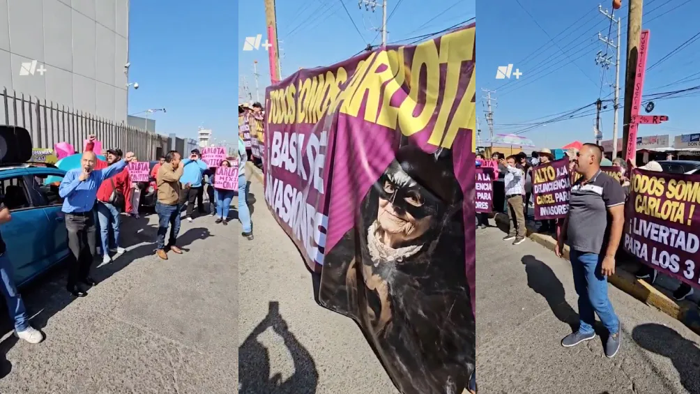 Afuera del penal de Chalco la gente salió a apoyar a doña Carlota / Redes Sociales