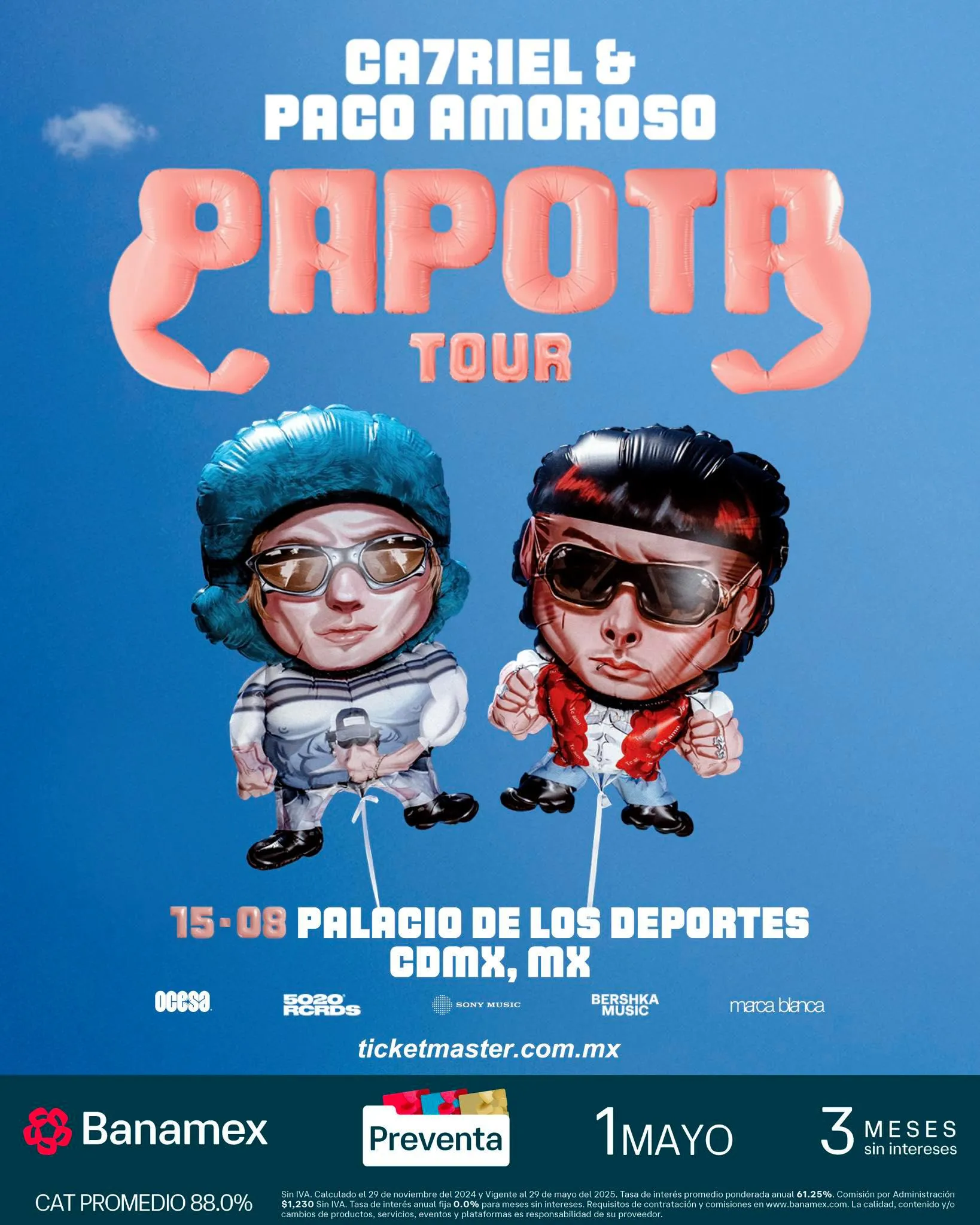 El 15 de agosto se presentarán en el Palacio de los Deportes / IG: @ca7rielypacoamoroso