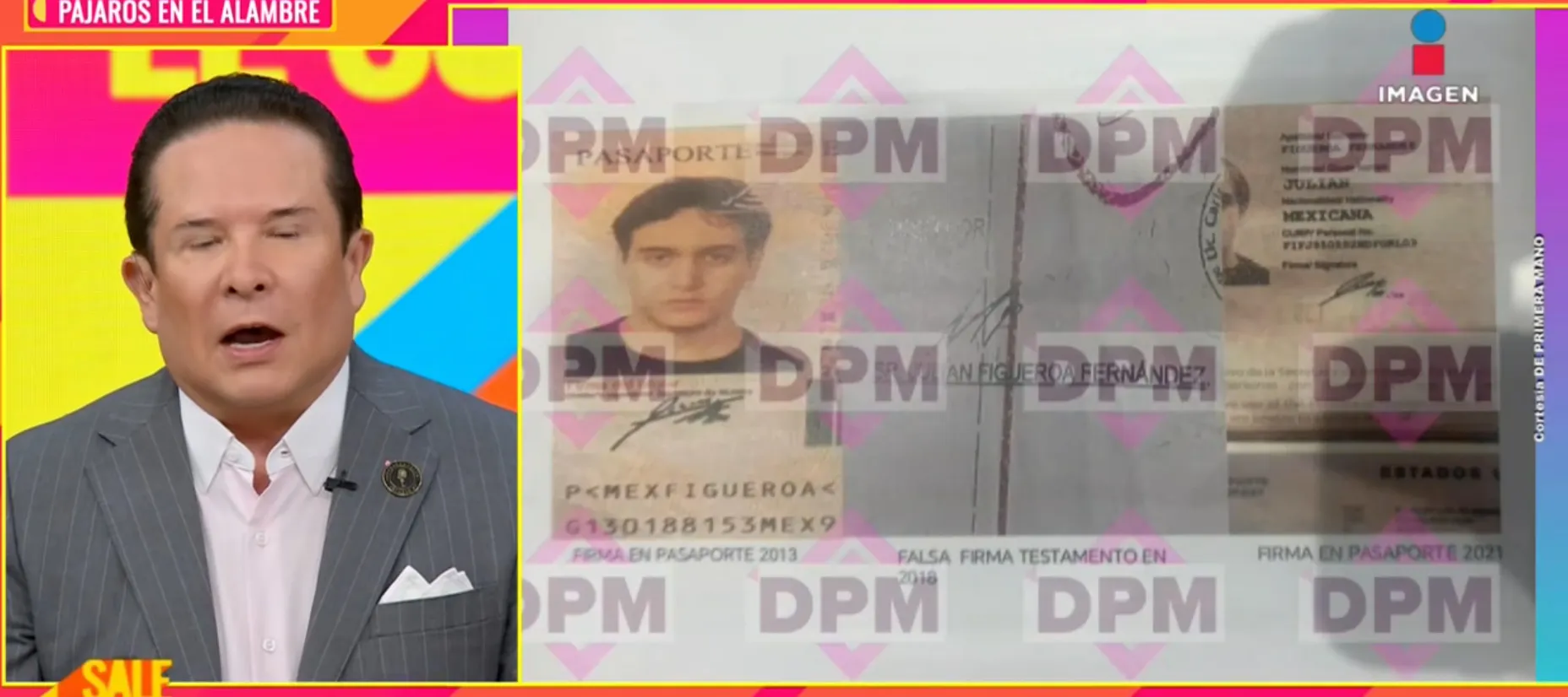 Esta sería la presunta falsa firma de Julian Figueroa / Redes Sociales