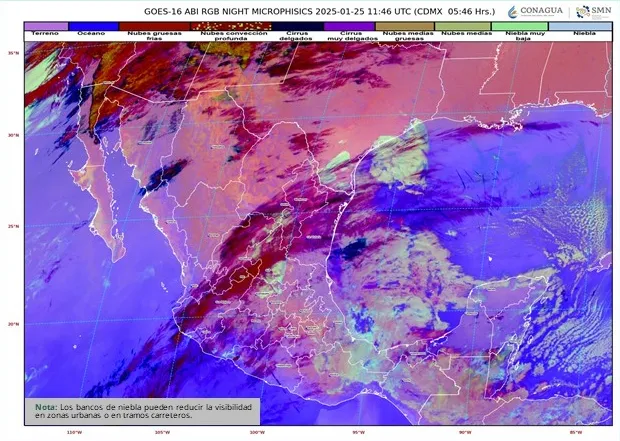 Un frente frío y una vaguada polar están por entrar a México / X: @conagua_clima