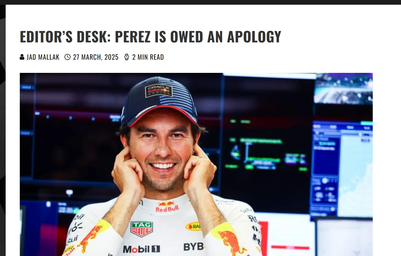 El medio británico reconoció que Checo no era el problema