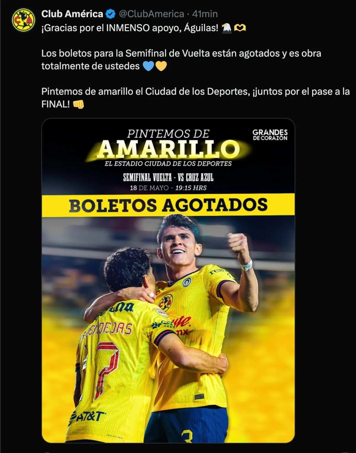 Agradecimiento Azulcrema | @ClubAmerica